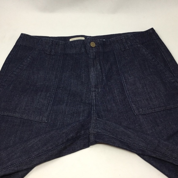 Anthropologie Pilcro Straight Leg Utility Jeans Flap Pockets Raw Hem - Picture 7 of 12